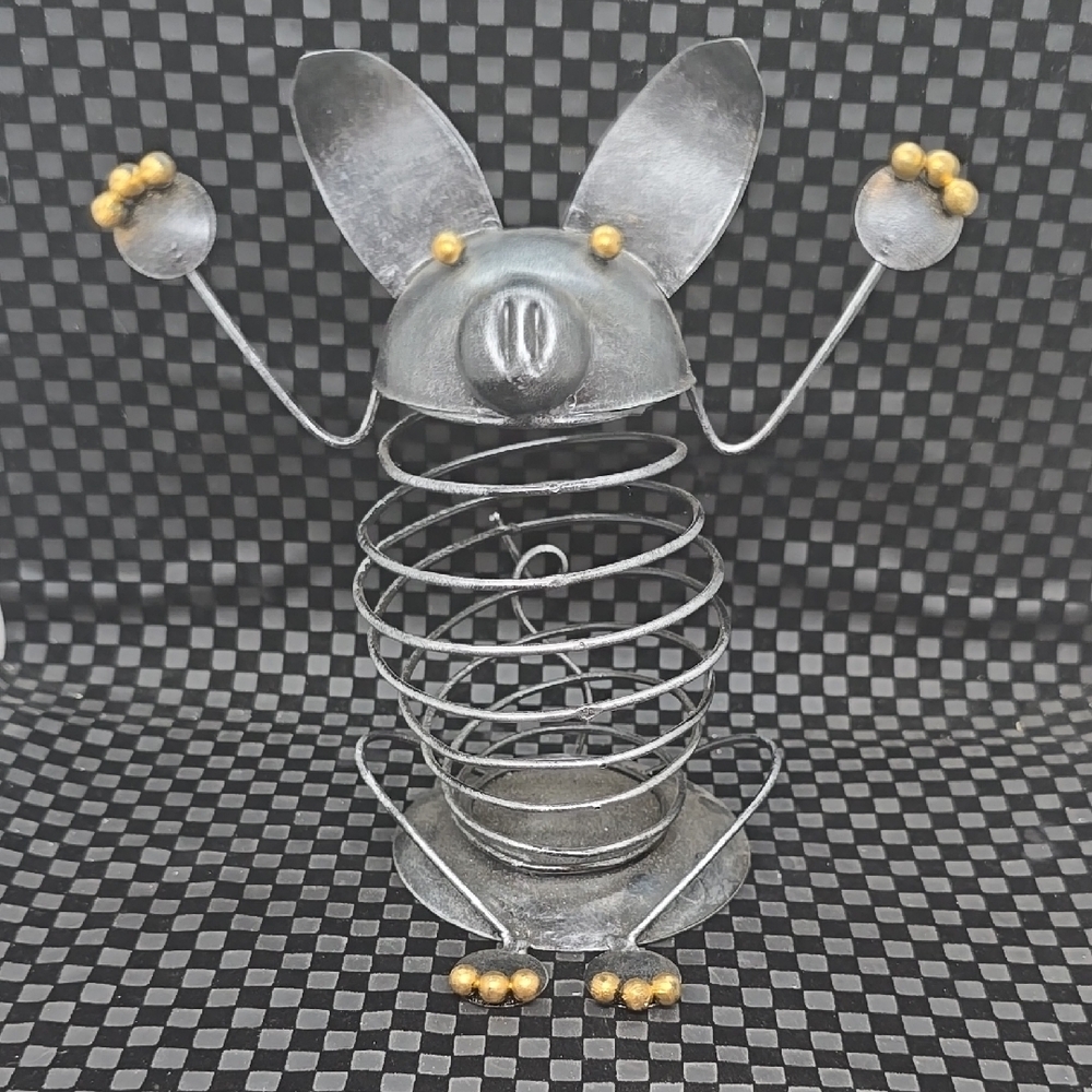 Metal Bunny Wire Sculpture